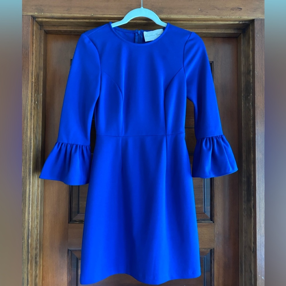 Blue Ruffle Sleeve Dress